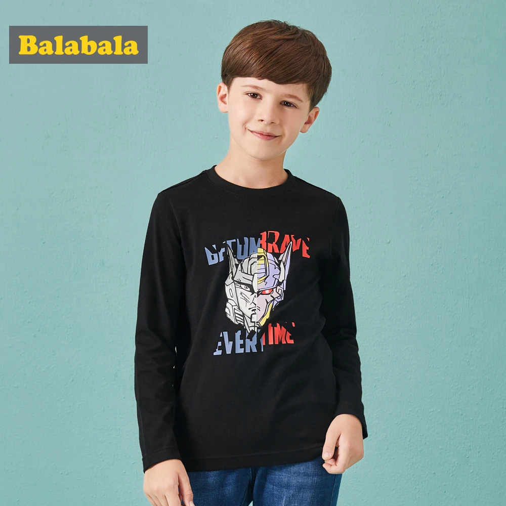 Balabala/Осенняя детская футболка хлопковая одежда с длинными рукавами пуловер для