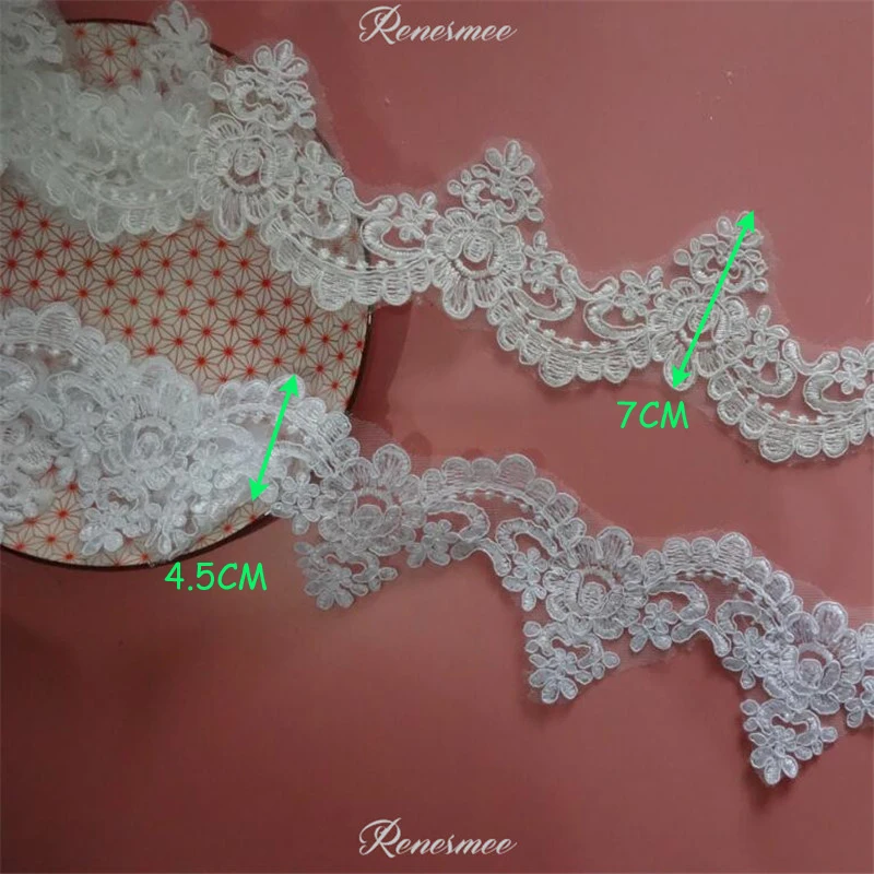 Изысканный 2 ярда Белый/цвет слоновой кости цветок венецианская Венецианская