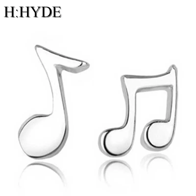 Новые модные женские серьги-гвоздики H:HYDE 1 пара асимметричные серебристого цвета