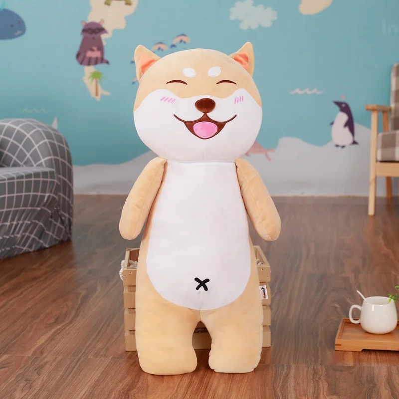 Shiba Inu 1 шт. 60 см/75 см мягкие Хаски/Бульдог/Шиба ину/мопс Плюшевые Подушки Большие плюшевые спящие игрушки куклы собаки креативный подарок для девочек - Цвет: Shiba Inu