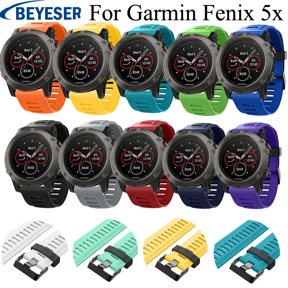 

Silicone Watch Strap watchband For Garmin Fenix 5X Fenix5X Plus Band wristband for Garmin Fenix 3 Fenix3HR bracelet Watch band