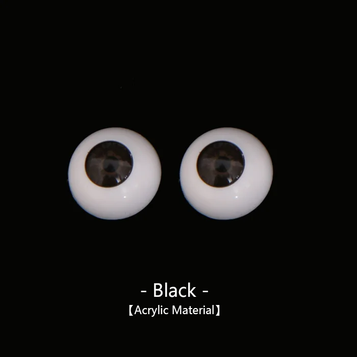 Black acrylic Новое поступление BJD Eyeball Размер 1/3 1/4 1/6 1/8 высокое качество SD MSD светильник серый темно-зеленый красный фиолетовый дымчато-серые глаза - Цвет: Black acrylic