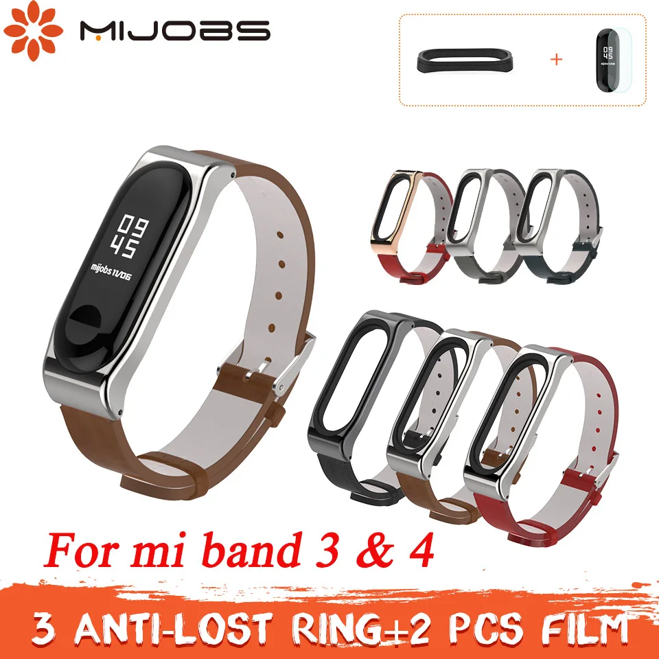 Mi jobs mi band 3 ремешок кожаный PU ремешок на запястье для Xiaomi mi ремешок 3 ремешок для смарт-часов браслет Correa mi band 4 Ремешок Браслет