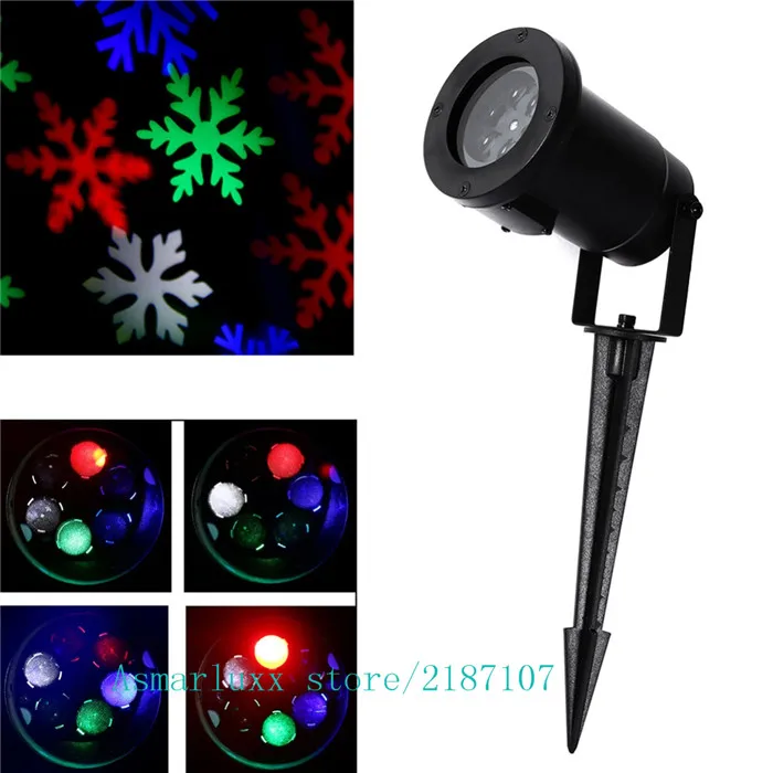 Auto Moving White or Colorful Snowflakes Christmas Holiday Lights Outdoor Waterproof Projection Snow 110V 277V US EU Plug | Лампы и