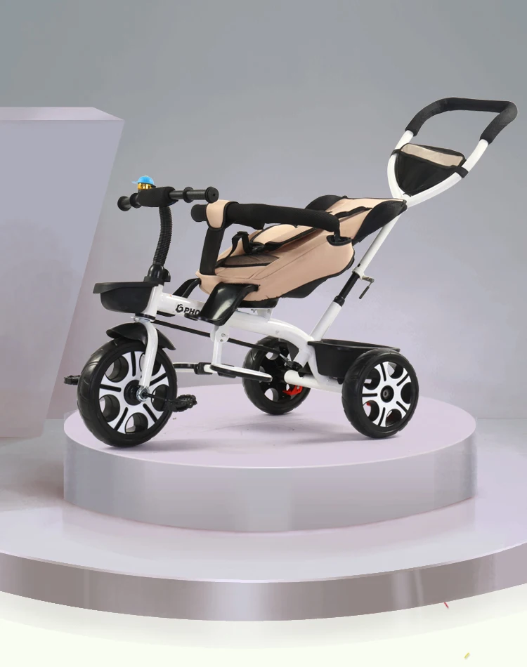 Детский трехколесный велосипед 4 в 1 вращающееся кресло коляска ручная детская 2 3