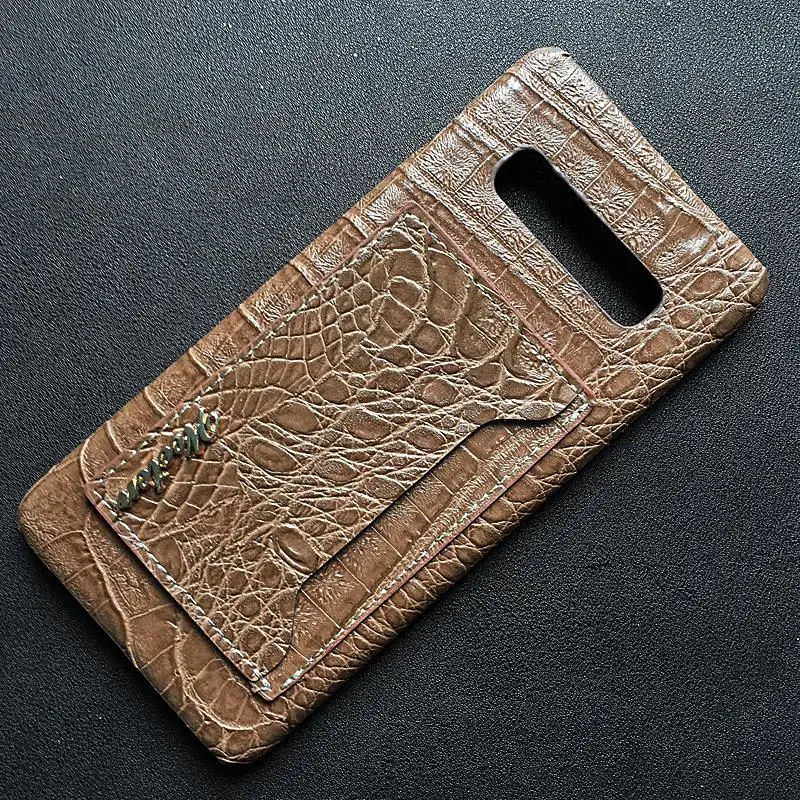 Brown Роскошная крокодиловая кожа из искусственной кожи чехол для Samsung Galaxy S8 S9 S10 рlus Lite S10e чехол со слотами для карт и жесткая задняя панель из поликарбоната - Цвет: Brown