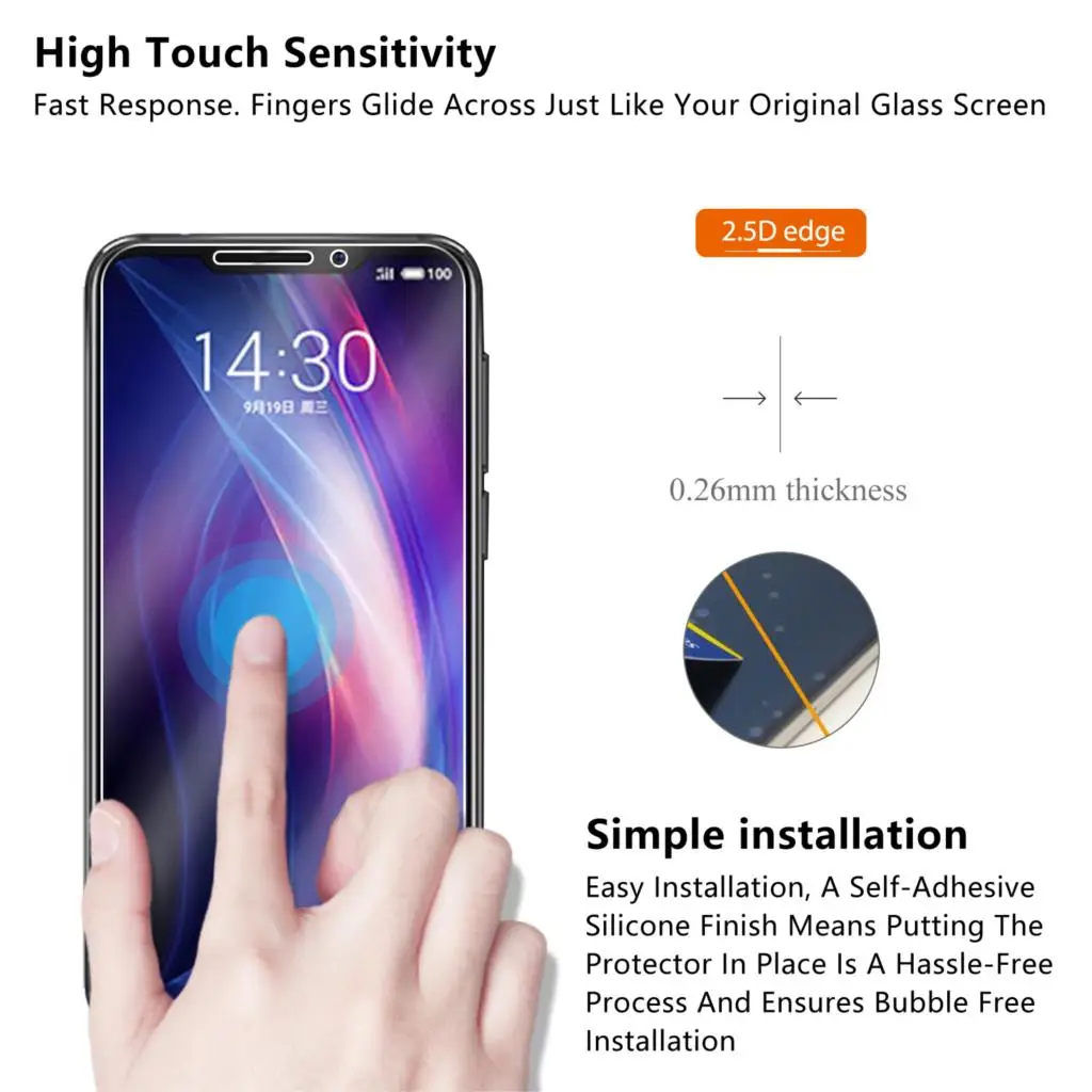 Закаленное стекло премиум класса 2.5D 0 26 мм 9H для Meizu X8 защитная пленка из
