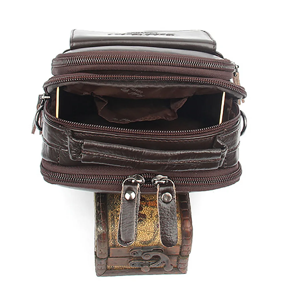

Fashion Men Genuine Leather Messenger Sling Shoulder Bag First Layer Cowhide Male Cross Body Bags Business Small Tote Handbag