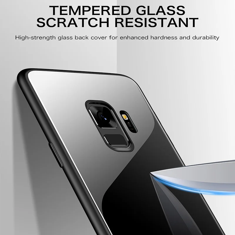 luxury mirror glass phone case for samsung galaxy s20 s10 e s9 s8 5g note 10 9 8 plus silicone protection cover free global shipping