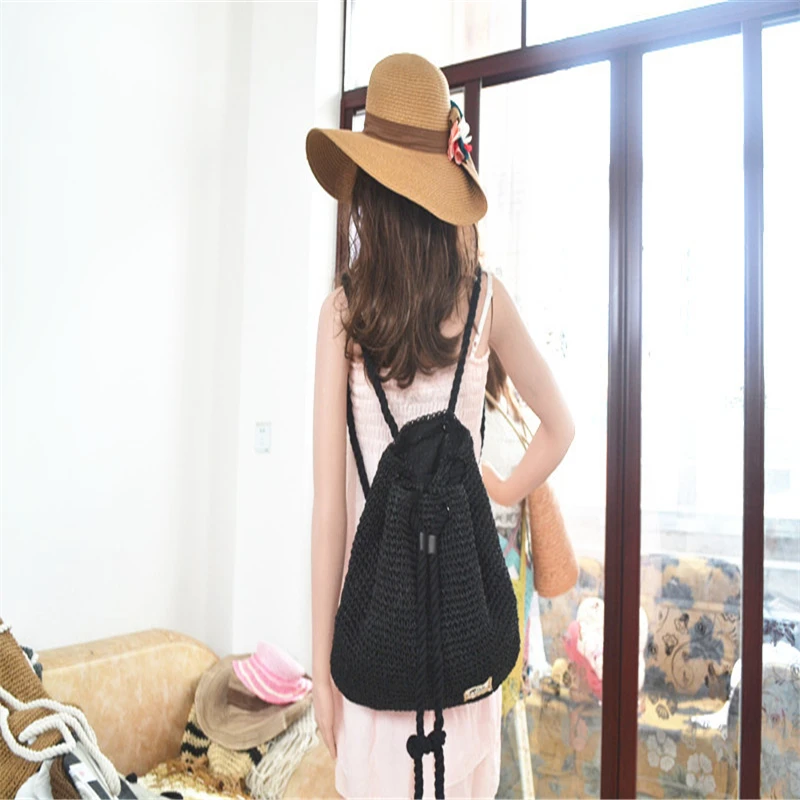 Летняя сумочка из соломы женский рюкзак модный для девочек Mochila дорожная пляжная