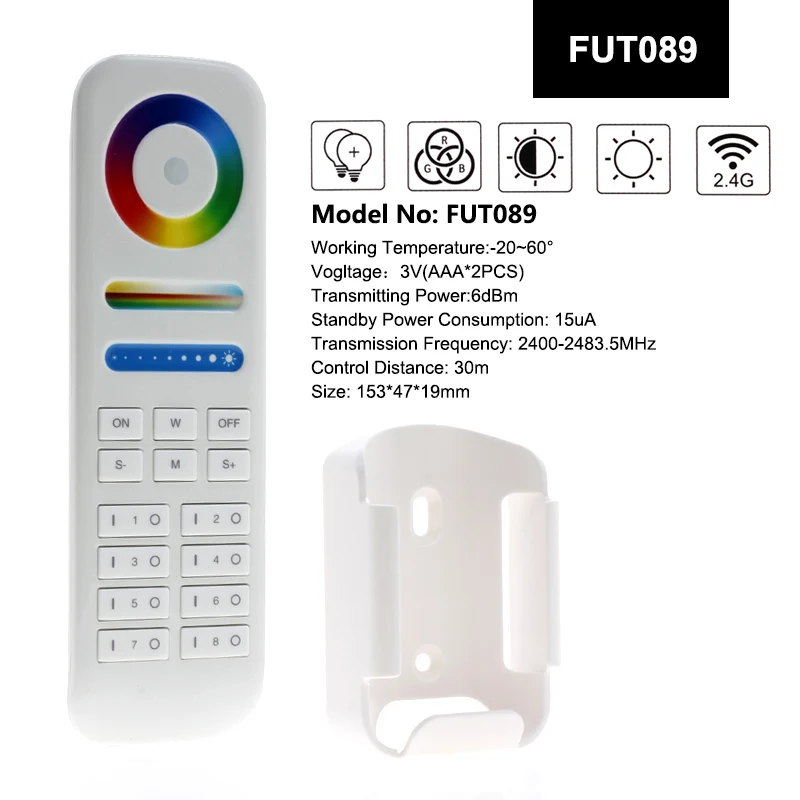 FUT089 Умный светодиодный светильник RGB+ белый+ теплый белый сменный и Диммируемый 2,4G Wifi Пульт дистанционного управления умный светодиодный светильник E27 GU10 MR16 Светодиодный светильник - Испускаемый цвет: FUT089