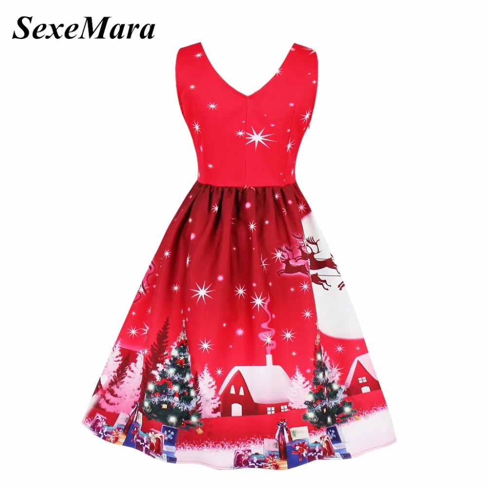 Женское винтажное платье SexeMara вечернее большого размера с V-образным вырезом