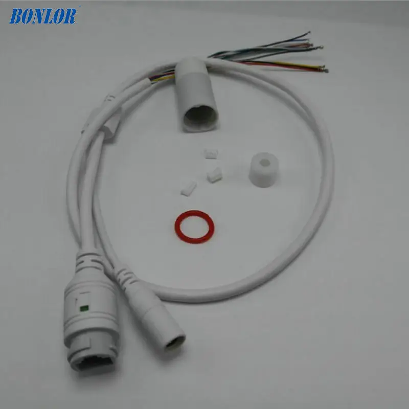 10PCS CCTV IP POE Network WiFi HD Camera PCB Module video power Weatherproof Cable RJ45 female & DC male White Free Shipping |