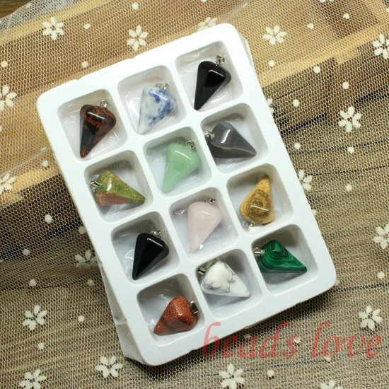 12 шт. подвески из натурального камня 16 х24 мм|charm pendant|mix charm pendantsmixed pendants |