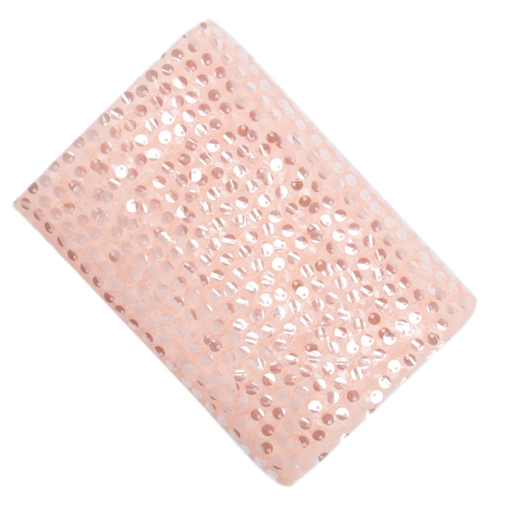 

45*150cm Candy Tulle Mesh Fabric With Round Sequins Organza Material Soft Touching Shiny Fabric For Sewing DIY Party Dress Cloth