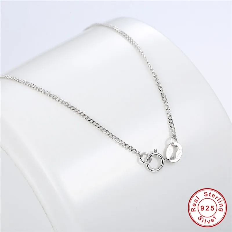 Authentic 925 Sterling Silver Classic Design Simple Necklace Chain for Women Original S925 Engagement Jewelry Bridal | Украшения и