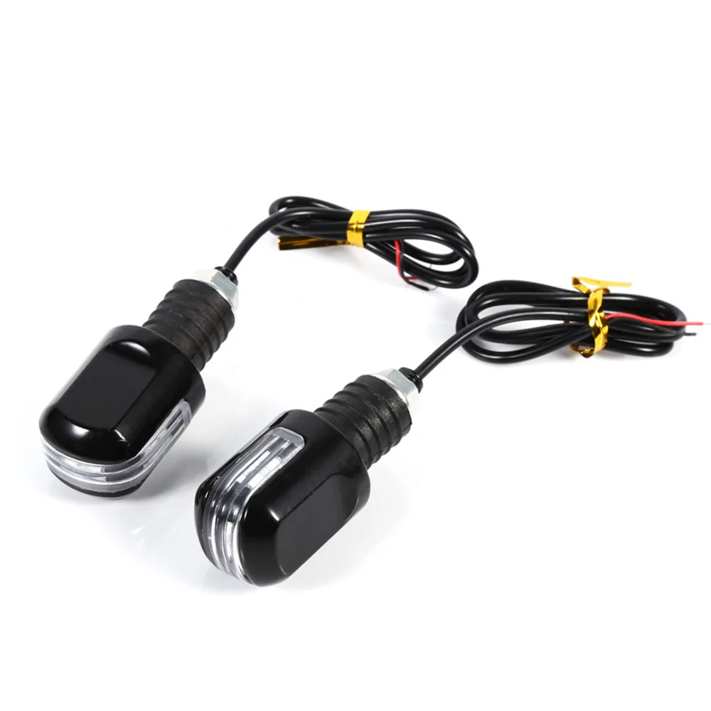 1 Pair of Motorcycle 7/8''LED Flexible Turn Signal Indicator Handle Bar End 6 LED Amber Light Motocicleta |