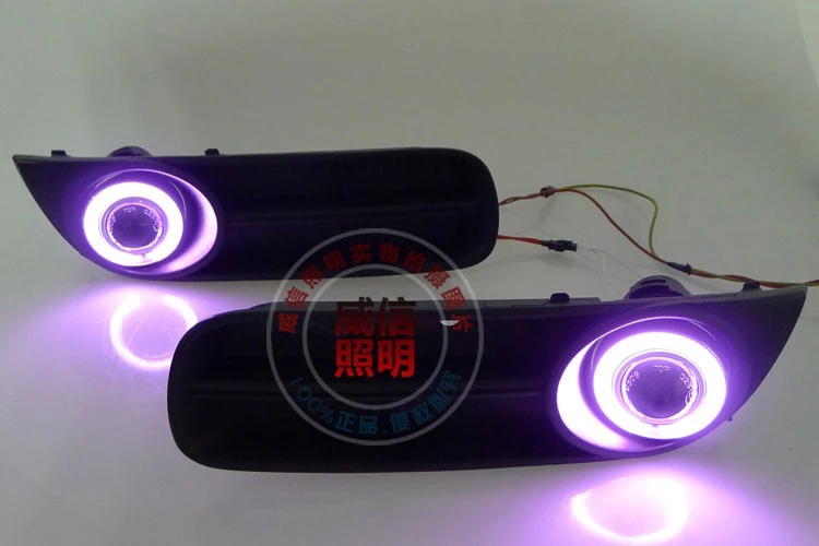 DRL CCFL глаза ангела + гало противотуманная фара объектив проектора черная крышка