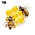 Автомобильная ПВХ наклейка YJZT, 15,4 см * 13,7 см, пчелы, которые едят мед, 12-300573