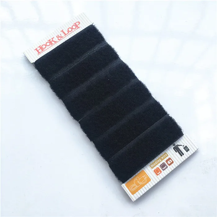 Black 6 шт./пакет 2*18 см нейлоновые кабельные стяжки ремень с пряжкой клейкая застежка Волшебная полоска проволочная швейная лента MS017 - Цвет: Black