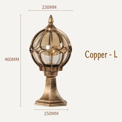 Copper M 23cm Европейский Винтажный стиль крыльцо огни Водонепроницаемый Открытый Лестница вилла ворота уличный светильник наружные настенные украшения садовые огни - Испускаемый цвет: Copper M 23cm