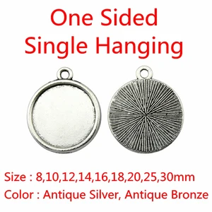 Подходит для 81012141618202530 мм односторонний одиночный висящий простой кулоны из сплава цинка с камео кабошон основа подвески для бижутерии, материал для рукоделия