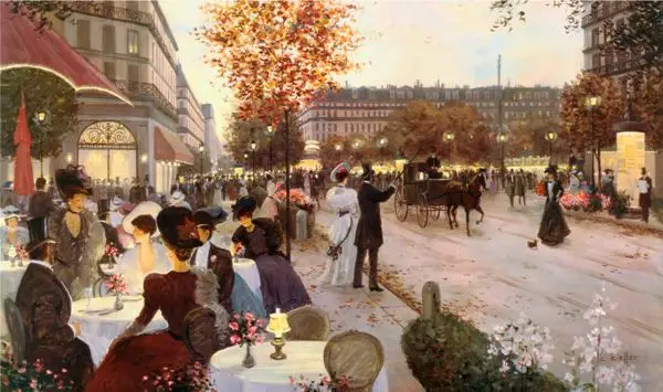 classical court figures city streets night scenery oil painting canvas printing printed on wall art decoration picture | Дом и сад