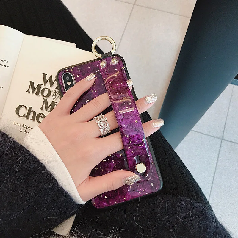 Wrist Strap Case For Iphone XS Max 6S 7 8 Plus X XR Bling Glitter Cover Huawei P30 P20 Mate 20 Pro P10 Honor 10 V10 V20 |