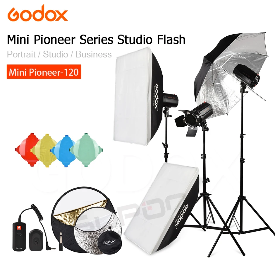 Новейший 120DI 360Ws GODOX 3*120Ws Pro фотостудия стробоскоп вспышка светильник 360W комплект