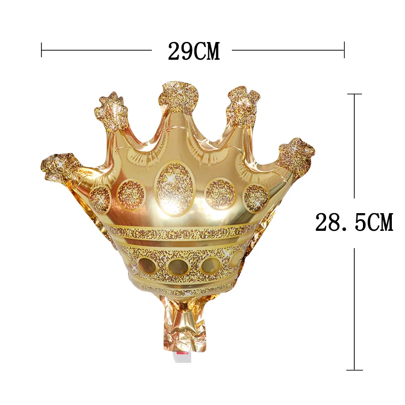 

10pcs 28*29CM Gold Crown Balloons Baby Shower Birthday Party Air Foil Crown Balaos Kids Gifts Wedding Decor Supplies Air Ball