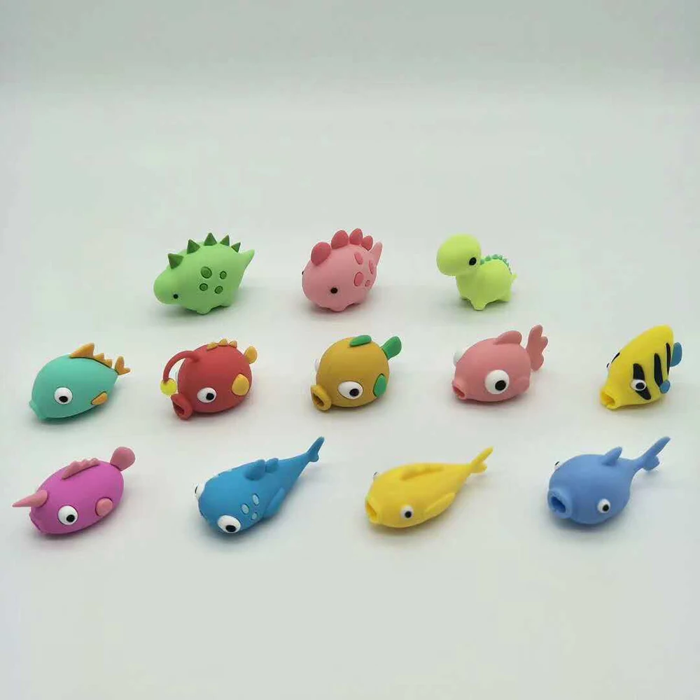 Милый животное кабель протектор usb Кабельный органайзер chompers зарядное