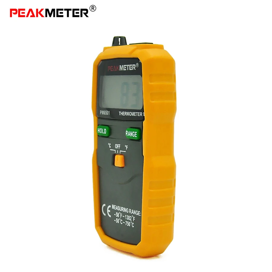 PEAKMETER PM6501 High Accuracy LCD Wireless Digital Thermometer K-type Temperature Meter with Thermocouple Probe Data Hold Key |