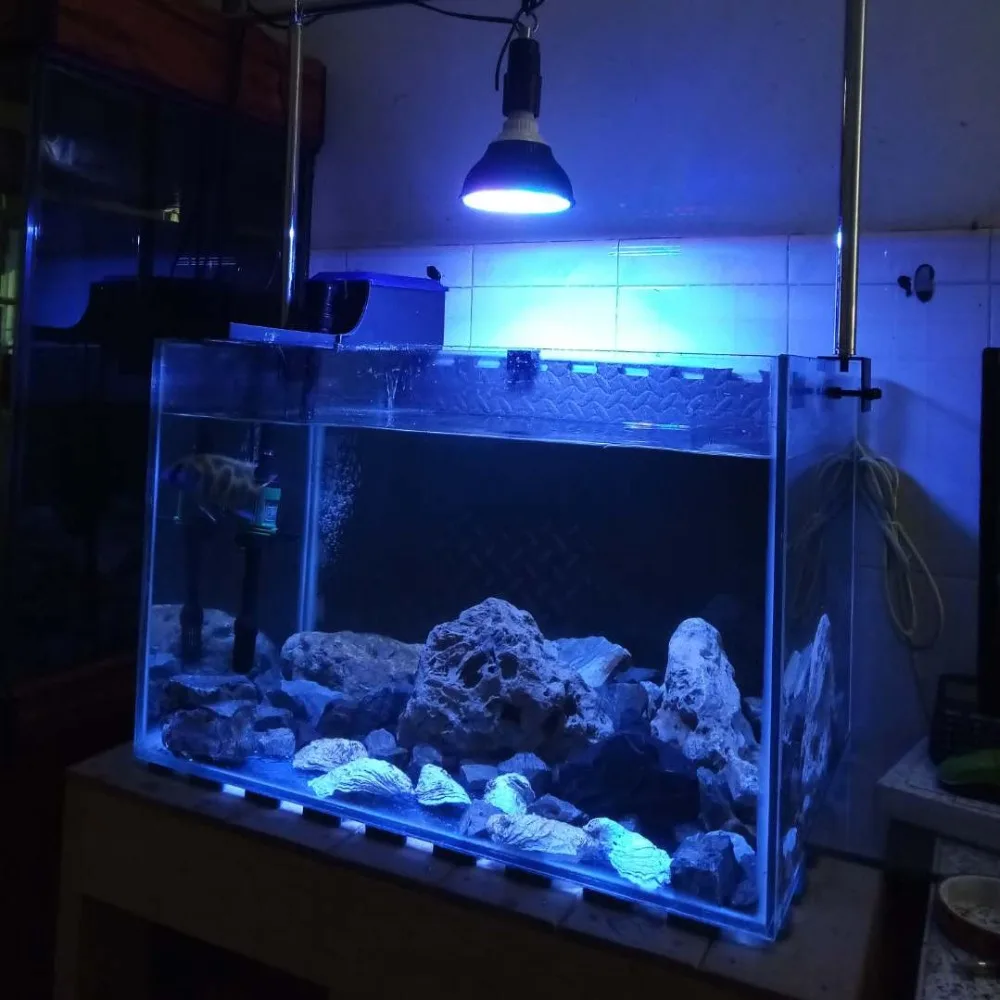 Black spotlight LED Aquarium light led pet Lighting fish tank lamp plant bulb 50/54W for saltwater marine coral reef sump algae