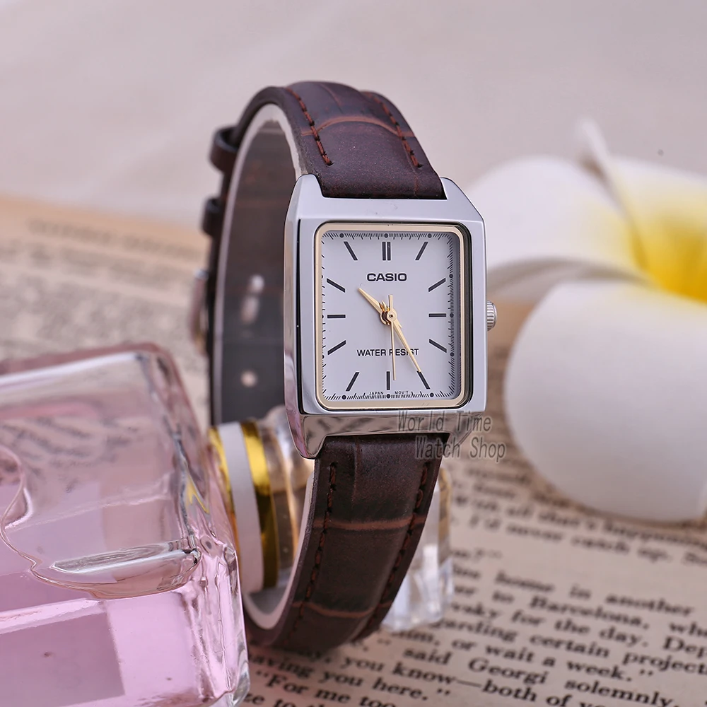 Watches Часы женские Casio роскошные брендовые аналоговые Кожаные квадратные
