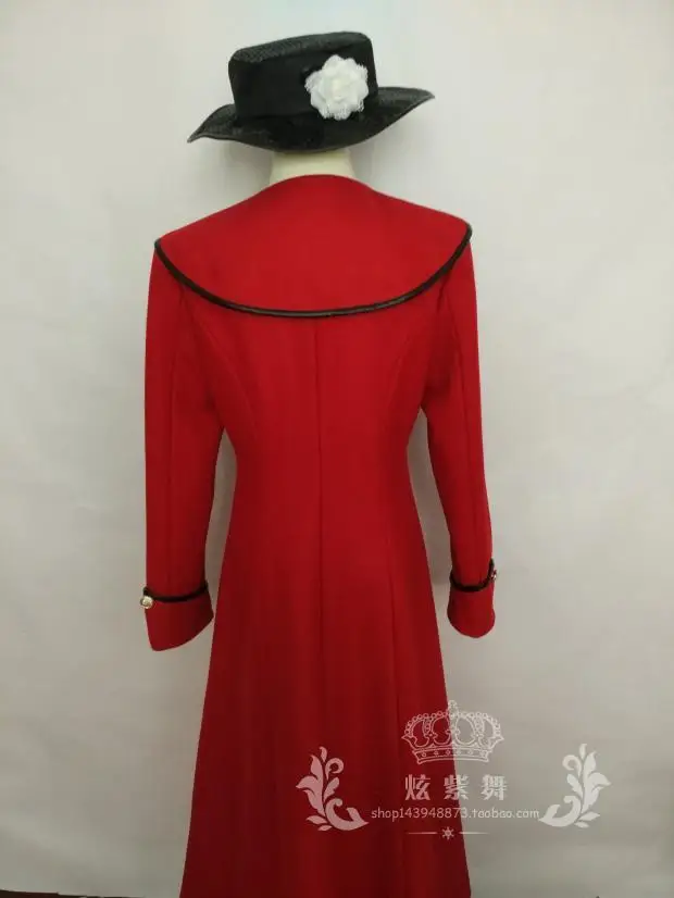 Custimzied Mary Poppins косплей костюм красный пальто с шляпой 11 |