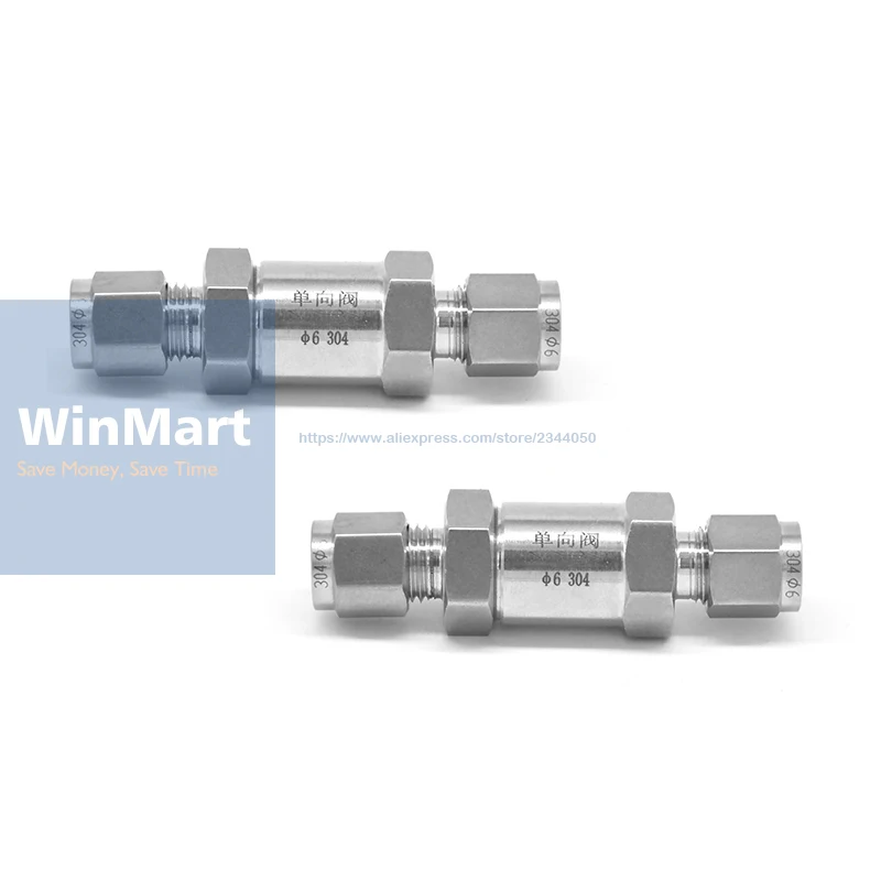 304 Stainless Steel One Way Check Valve Non-return in Line Compression Fit 6mm OD Tube | Обустройство дома