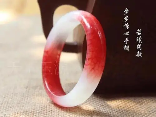 Natural Genuine Beautiful Red Chicken Blood Jade Jadeite Bangle Bracelet 56 62mm|gift gifts|fashion jewelrygift accessories |