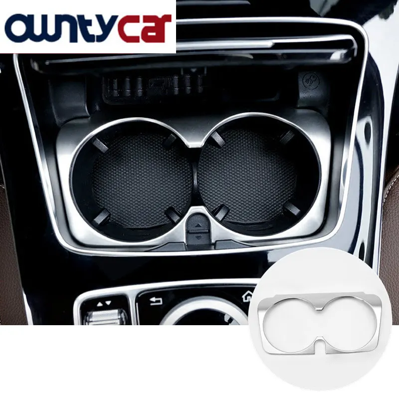 

Matte Chrome ABS Inner Water Cup Holder Cover Trim For Mercedes Benz GLC C E Class W205 W213 2015-2017