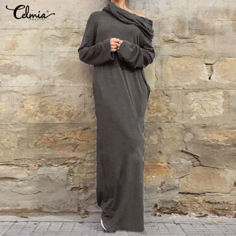 L-5XL Vestidos негабаритных Celmia для женщин Винтаж пикантные с открытыми плечами