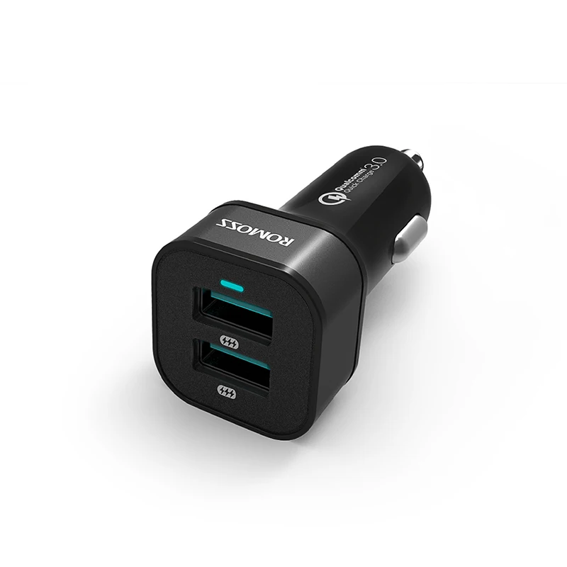 Romoss 30W Dual USB Quick Charge QC 3.0 Car Charger For iPhone Samsung Mobile Phone Charger Fast Charger Tablet GPS Car-Charger - Тип штекера: Universal