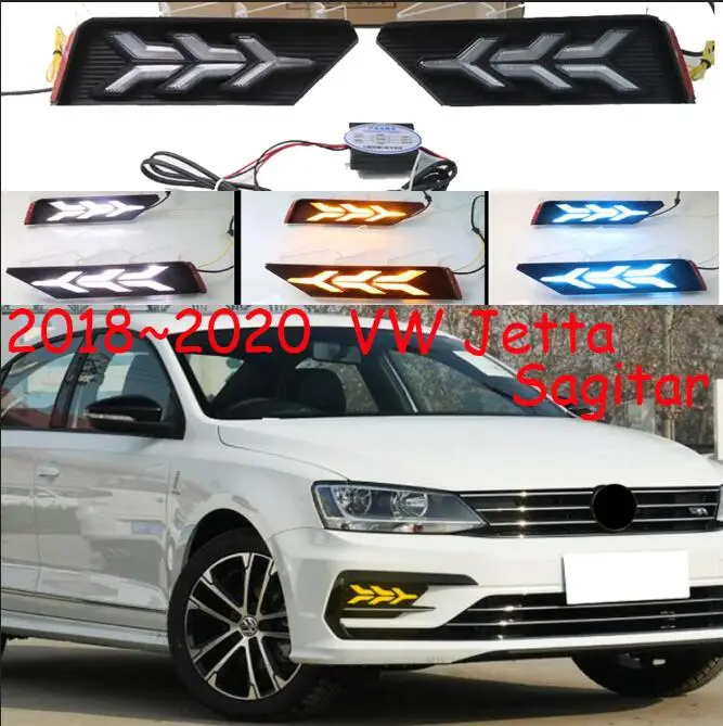 Год forVWjetta дневной свет sagitar Автомобильные аксессуары светодиодный DRL фары для sagitar противотуманные фары - Цвет: white yellow blue