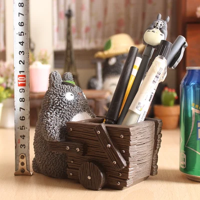 Push Trolley Тоторо Kawaii настольная подставка для ручек милый карандаш держатель офисный стол органайзер Подставка для канцелярских принадлежностей Полимерная ручка горшок - Цвет: Push Trolley