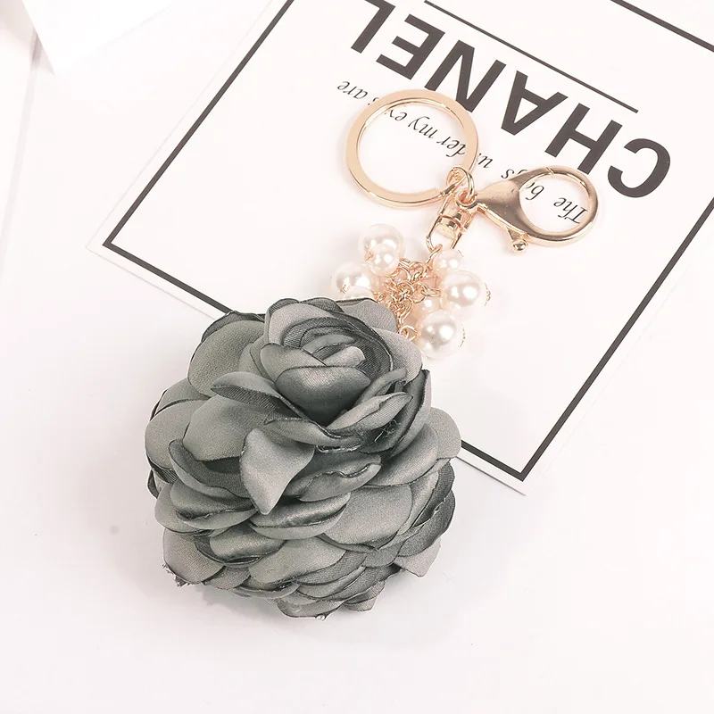 Цепочка для ключей с подвеской в виде цветка розы|rose flower keychain|flower keychainporte clef |