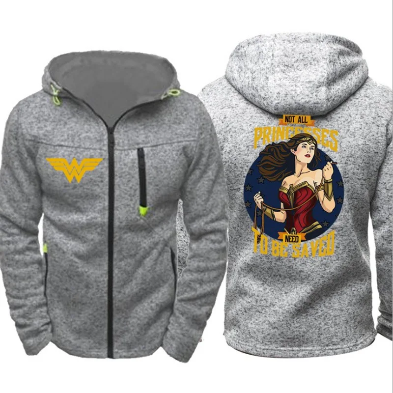 Золотой Унисекс Wonder woman Весна утолщаются повседневная толстовка на молнии куртка плащ, костюм для косплея спортивный костюм - Цвет: Золотой