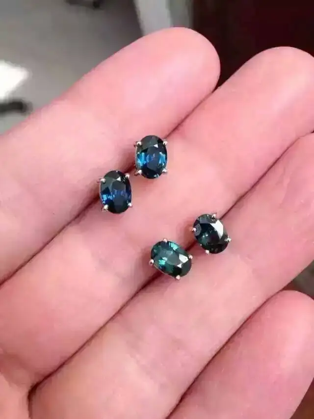 Женские вечерние Ги из серебра 925 пробы с натуральным сапфиром | Украшения и