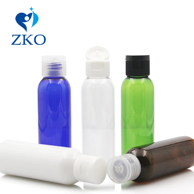 

5pcs/lot 60ml PET Flip Top Cap Cosmetic Makeup Cream Container Empty Emulsion Shampoo Lotion Travel Portable Refillable Bottles