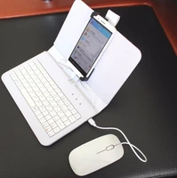 flip case smartphones accessories wired keyboard mouse case sets android mobile phone keypad stand for huawei samsung xiaomi htc