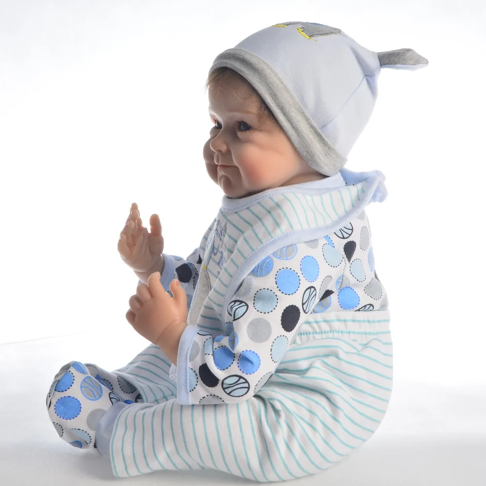 Силиконовые куклы Reborn KEIUMI с забавной улыбкой реалистичные для малышей 55 см