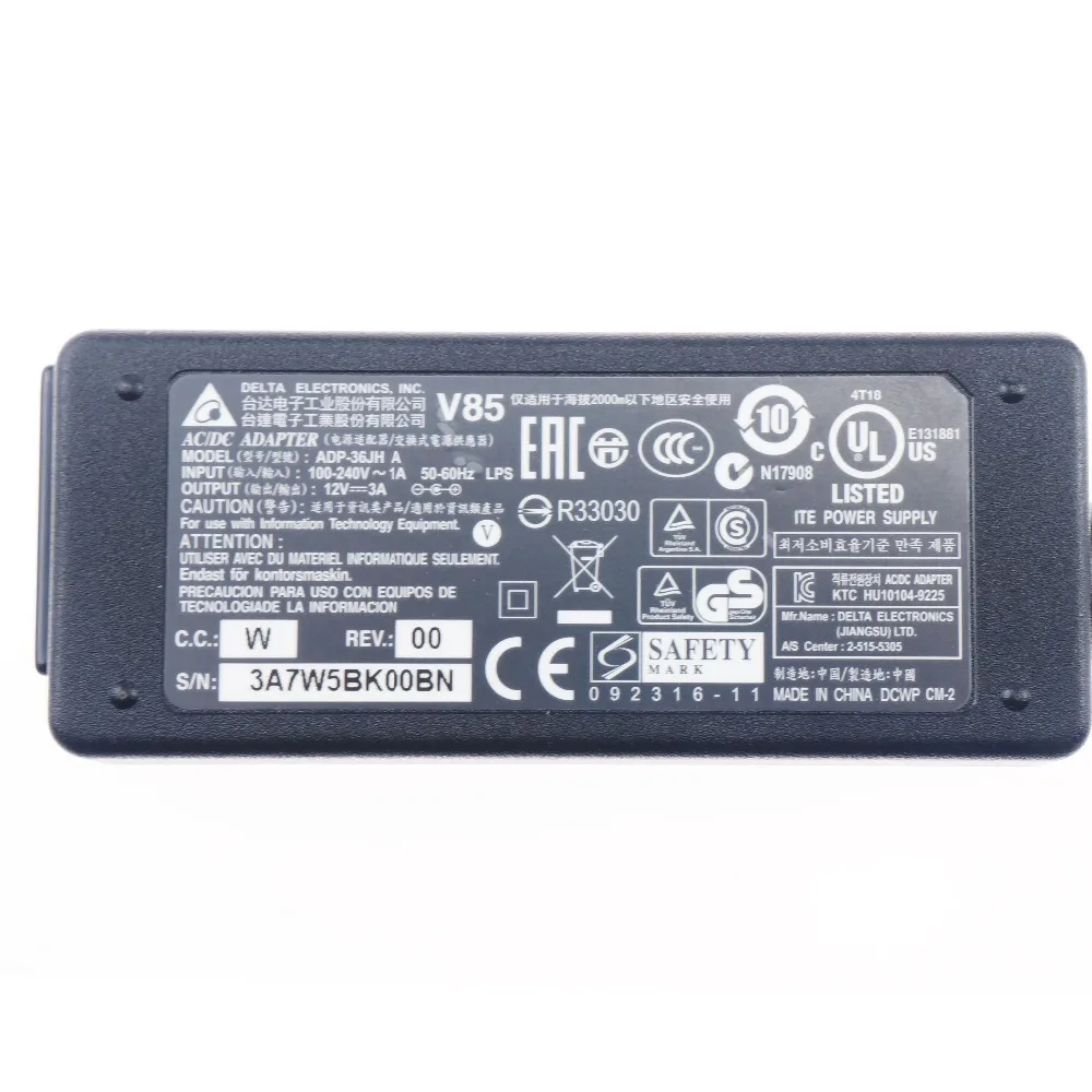 Оригинал 36W Delta Electronics 12V 3A зарядное устройство для ноутбука адаптер питания MSI ASUS