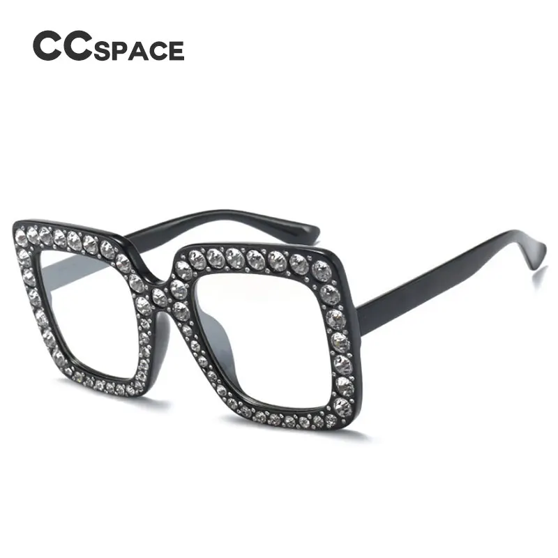 CCSPACE женские новые алмазные очки Квадратные негабаритные солнцезащитные для